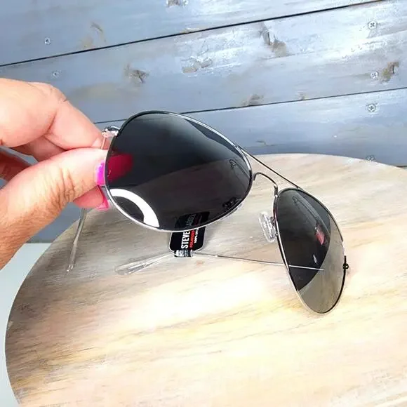 Steve Madden Gray Polarized Aviator Sunglasses New - Picture 2 of 8